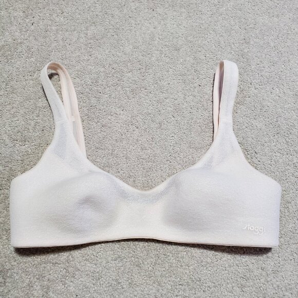 SLOGGI 2 Pack Bundle of Oxygene Infinite T-Shirt Soft Bras Ivory Black Womens XS - Picture 3 of 16